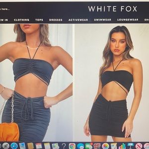 White Fox mini skirt and crop